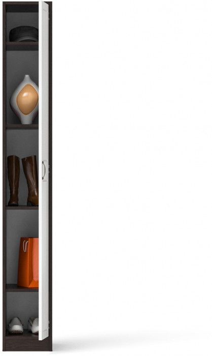 Прихожая П-6-500 Пенал, венге/фасады МДФ белое дерево фрезеровка прованс