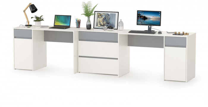 Торонто Компоновка № 09, белый шагрень/стальной серый