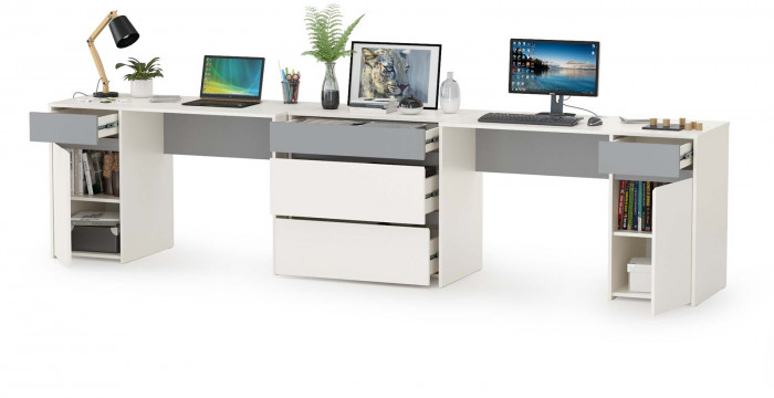 Торонто Компоновка № 09, белый шагрень/стальной серый