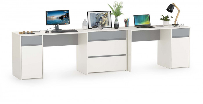 Торонто Компоновка № 09, белый шагрень/стальной серый