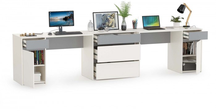 Торонто Компоновка № 09, белый шагрень/стальной серый