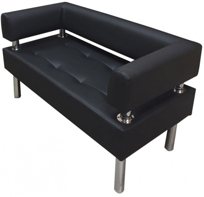 Диван Бизнес 160, экокожа, черный