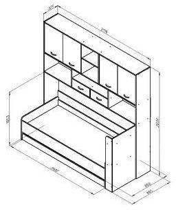 Дельта-21.03 Детская кровать с антресолью, Венге