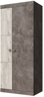 Шкаф двухдверный для одежды "Лондон" - Оникс/Бетон пайн светлый
