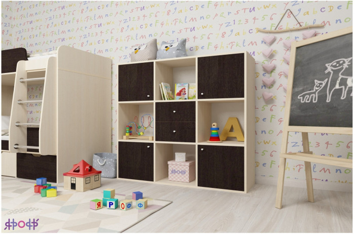 Стеллаж Джери (Дуб молочный/Венге)