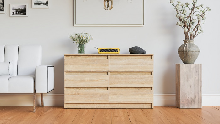 Мори Комод МК1200.6, цвет дуб сонома, ШхГхВ 120,4х41х73 см.