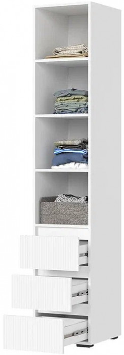 Хелен ПН 03 Пенал закрытый (0,400х2,100х0,460) белый супермат, белый/белый