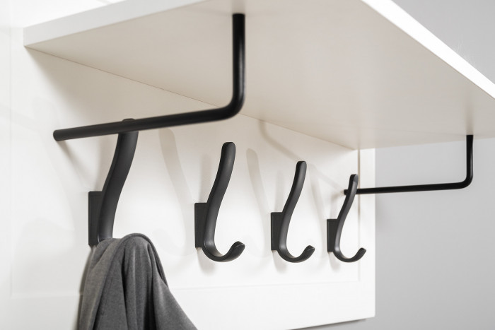 Остин Прихожая 49, цвет белый шагрень/дуб крафт золотой, ШхГхВ 280х54,3х229,6 см., универсальная сборка