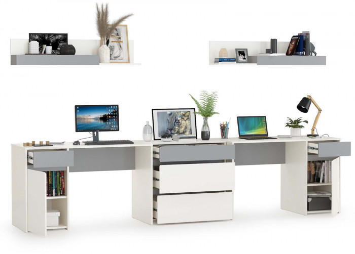 Торонто Компоновка № 10, белый шагрень/стальной серый