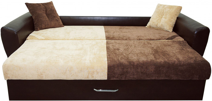 Диван-кровать Амстердам Люкс, 150х195, еврокнижка, независимый пружинный блок, велюр/экокожа, комби