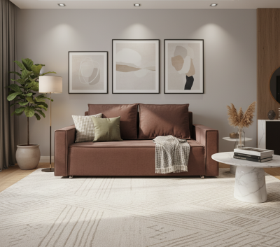 Диван-аккордеон Лофт 160х200, ППУ, велюр коричневый