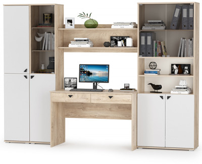 Бостон № 44, дуб эндгрейн элегантный/фасады МДФ милк рикамо софт