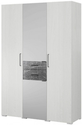 Теана шкаф 3-хств. ясень анкор светлый/МДФ мрамор дарк