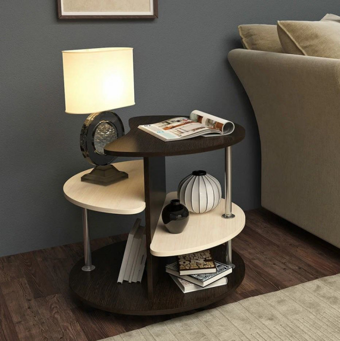 Стол журнальный "Соренто" (700х700х605) венге/лоредо