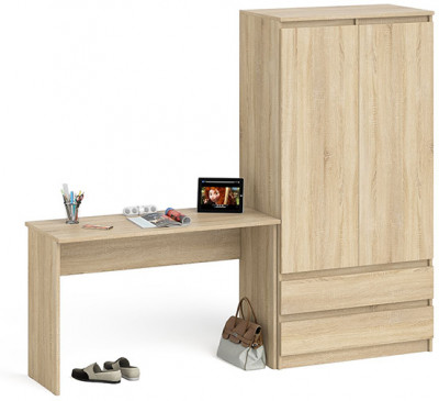 Мори Стол письменный МСП1200.1 + Шкаф МШ900.1, цвет дуб сонома, ШхГхВ 210,8х50,4х179,6 см., универсальная сборка