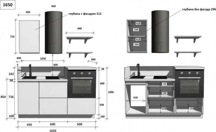 КГ 1650 ПВХ, Белый софт матовый Арника РМ в.2