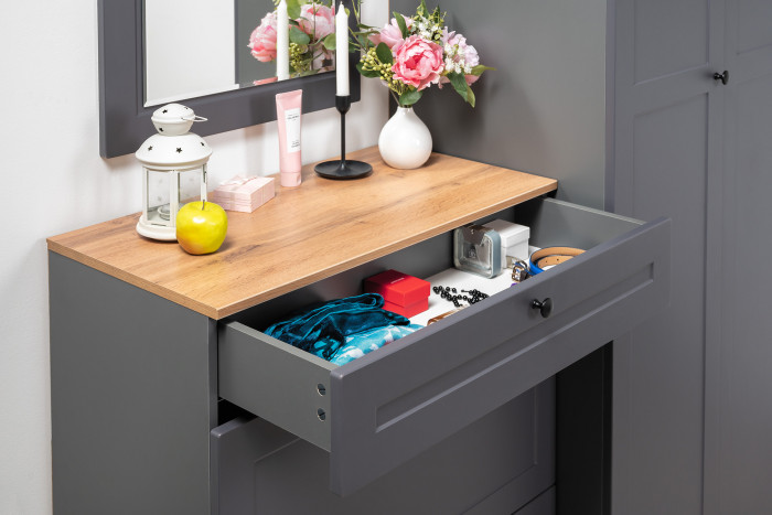 Остин Прихожая 49, цвет серый графит/дуб крафт золотой, ШхГхВ 280х54,3х229,6 см., универсальная сборка