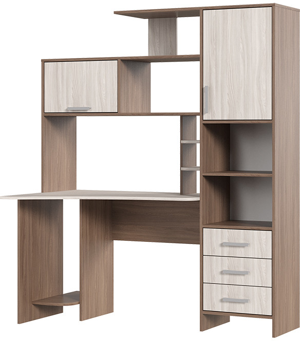 СТОЛ КОМПЬЮТЕРНЫЙ №6 (1,5х1,82х0,814) шимо темный/шимо светлый