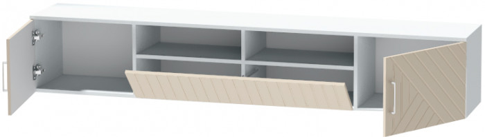 Тумба-3 под ТВ подвесная "Иннэс-7", Белый/Тирамису матовый