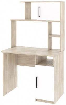 Интел-12 стол компьютерный Дуб сонома / Белый снег