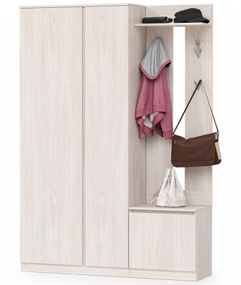 КР100 Ника прихожая № 05, цвет ясень анкор светлый, ШхГхВ 145,6х38,3х207,9 см., универсальная сборка