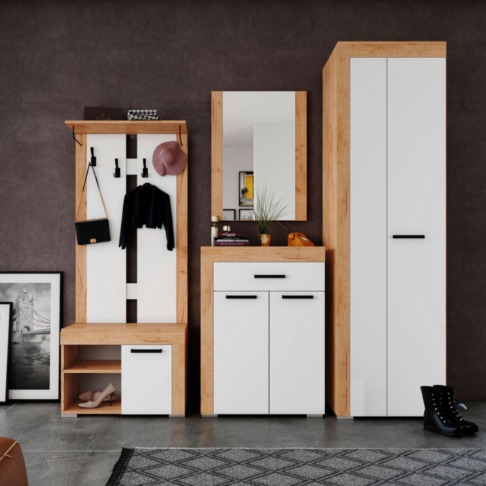 Прихожая Галант зеркало дуб крафт золотой