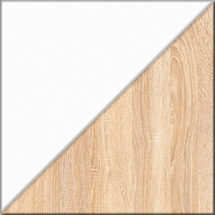 Прихожая П-6-500 Пенал, дуб сонома/фасады МДФ белое дерево фрезеровка ромб