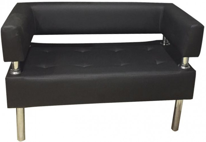 Диван Бизнес 180, экокожа, черный