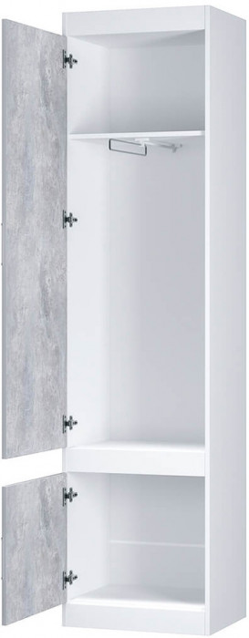 Шкаф закрытый Паскаль, Белый, Цемент светлый