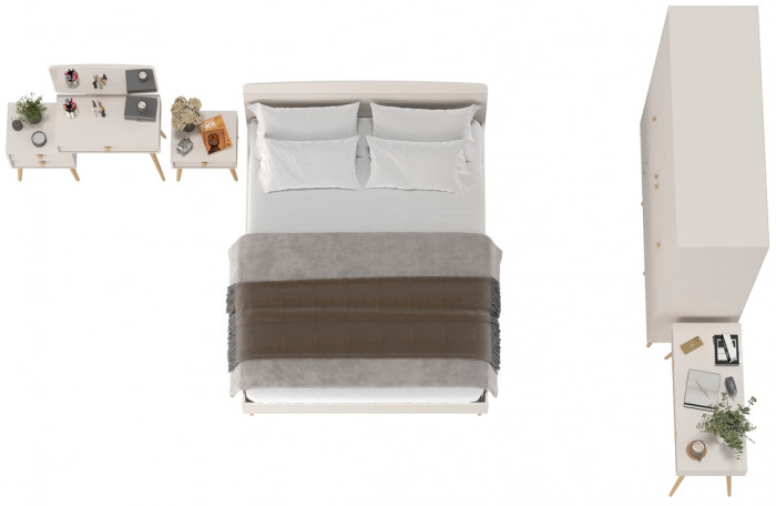 Афина Спальня 34-1600, цвет кашемир серый, сп.м. 1600х2000 мм., б/м, основание есть - фанера