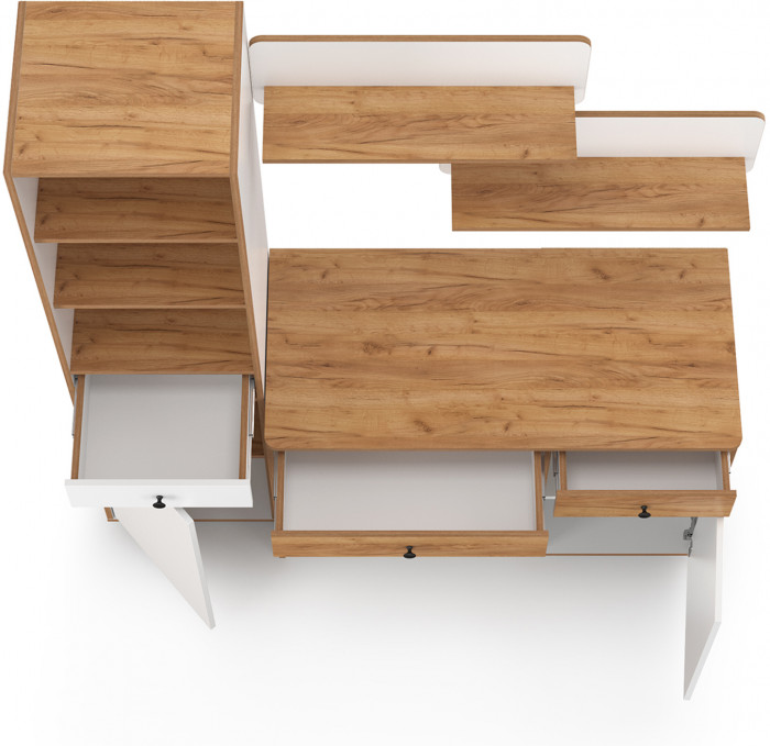 Вуди Компоновка № 04, белый премиум/дуб крафт золотой