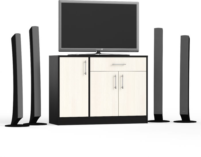 Комод СВК № 4, цвет венге/дуб лоредо, ШхГхВ 120х42х87 см. (Комод Стандарт № 4)