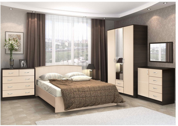 Модульная спальня Кэт-7 (композиция 5) (Венге / Белфорт)