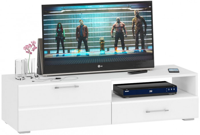 Спальня Стандарт 3-1800, белый/фасады ТВ тумбы МДФ белый глянец