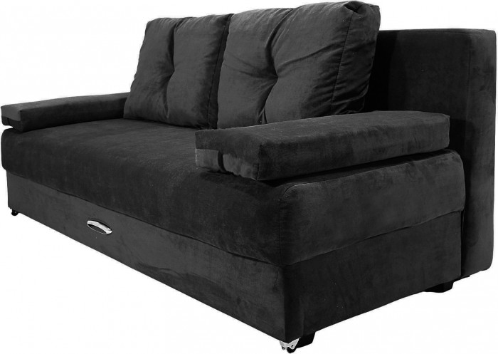 Диван-еврокнижка Амстердам мини люкс черный
