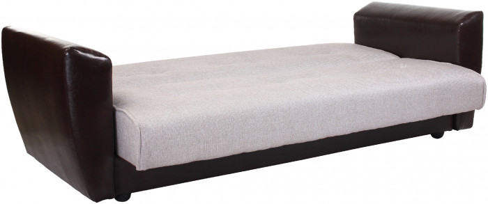 Диван-кровать Амстердам, 120х190, книжка, рогожка/экокожа, бежевый