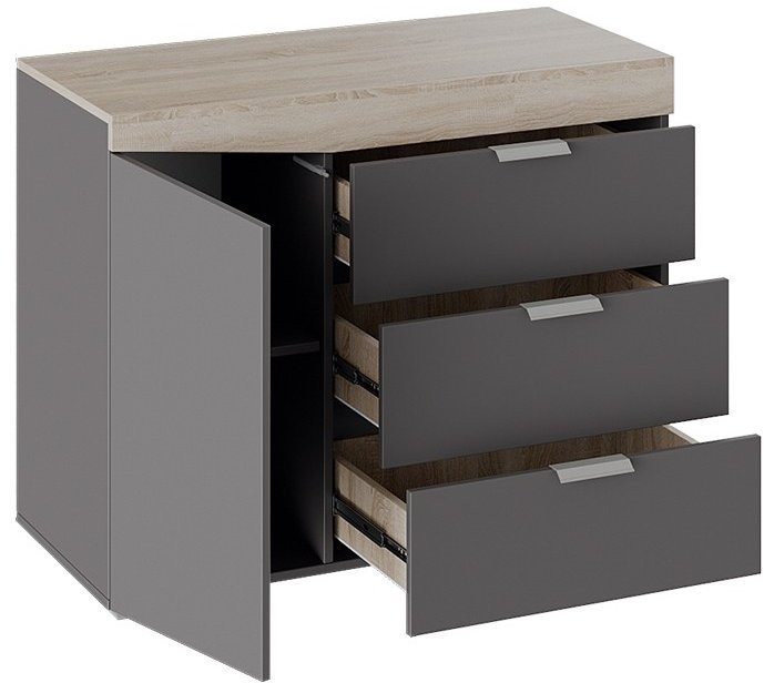 Комод тип 1 (Дуб Сонома/Графит Серый)