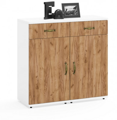 Лидер-8 Тумба МД 3.15 2 шт., белый шагрень/крафт золото