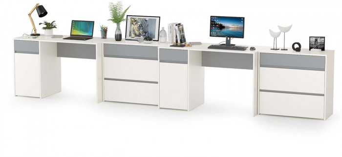 Торонто Компоновка № 14, белый шагрень/стальной серый