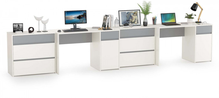 Торонто Компоновка № 14, белый шагрень/стальной серый