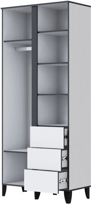 Амара Шкаф белый/серый графит