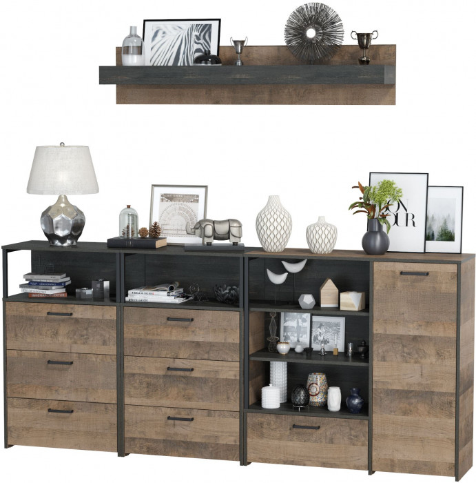 Трувор Гостиная 008, дуб гранж песочный/интра