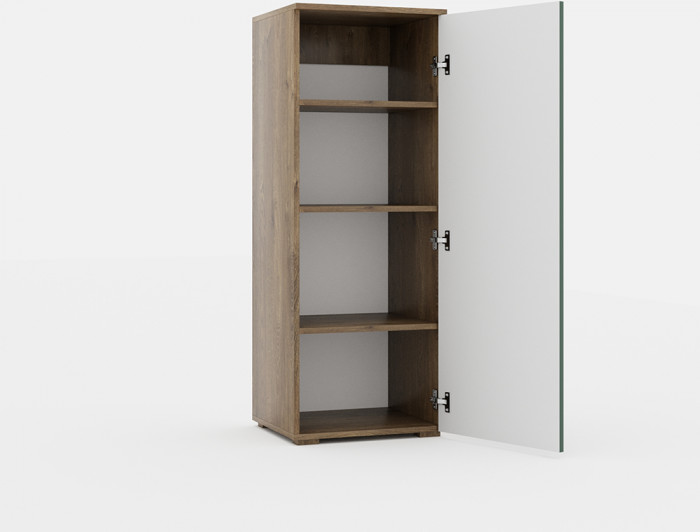 Тумба высокая для гостиной "Монреаль" - Белый текстурный/Ясень белый