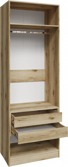 Шкаф Мадрид (0,8) с 2 ящ. внутри с зеркалом, Дуб делано