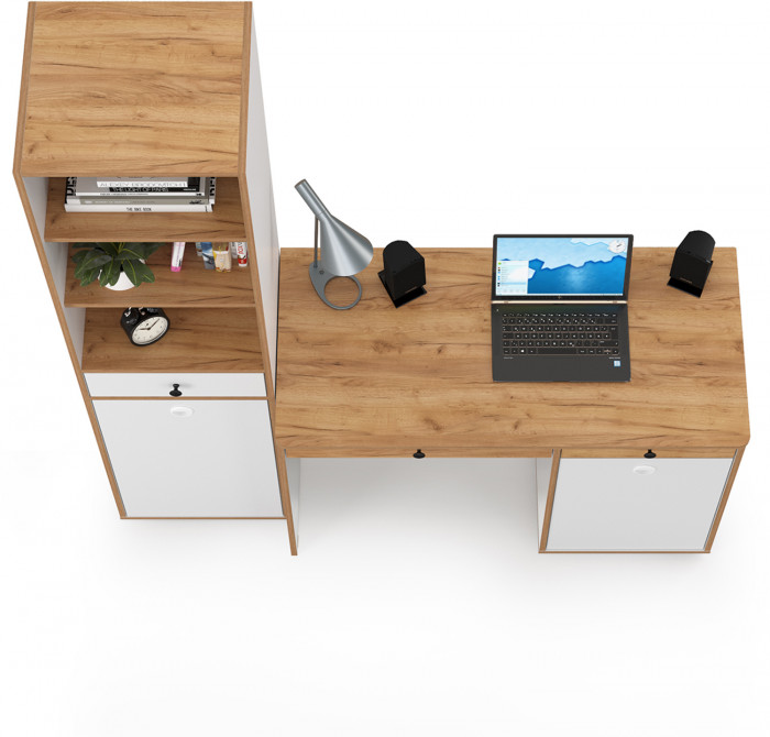 Вуди Компоновка № 06, белый премиум/дуб крафт золотой