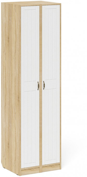 Прихожая П-6-500 Пенал + Пенал, цвет дуб сонома/фасады МДФ белое дерево фрезеровка прованс, ШхГхВ 60х50х210 см., универсальная сборка