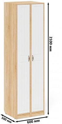 Прихожая П-6-500 Пенал + Пенал, цвет дуб сонома/фасады МДФ белое дерево фрезеровка прованс, ШхГхВ 60х50х210 см., универсальная сборка