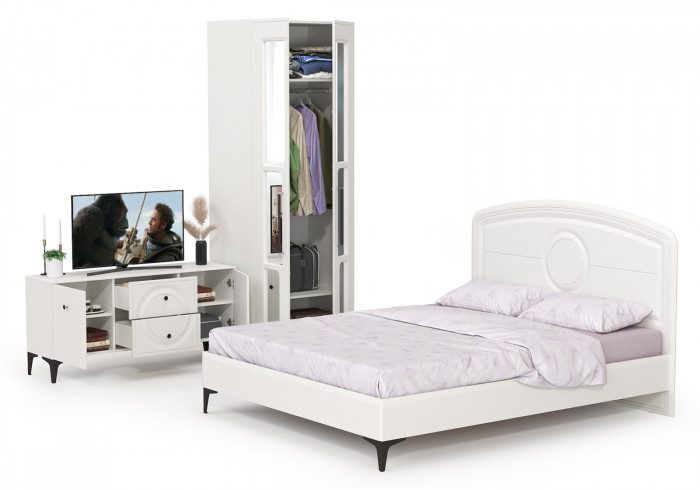 Валенсия Спальня № 41, ЛДСП белый шагрень/МДФ белый шагрень