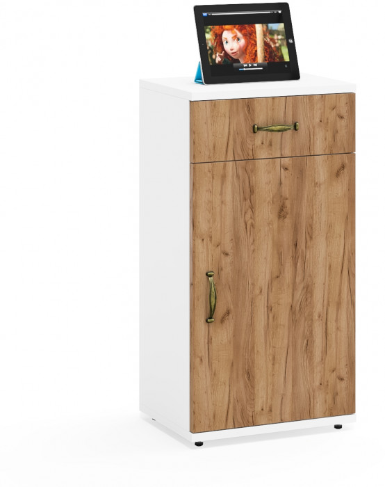 Лидер-8 Тумба МД 3.15 3 шт., белый шагрень/крафт золото