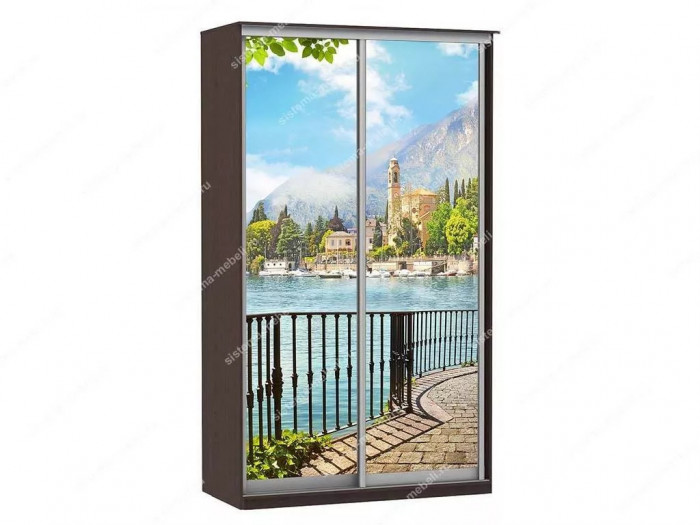 Шкаф купе Модерн 905х600 2-х дверный фотопечать №4 венге